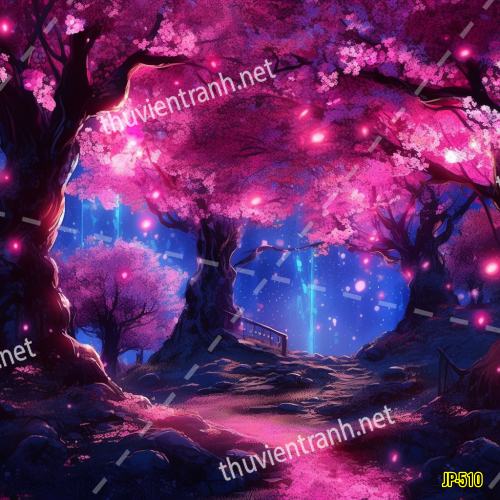 Tranh dán tường hoa anh đào-JP-510 - Tranh tường chất lượng cao